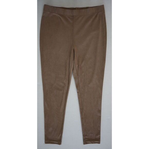 GRAVER x Susan Graver A367786 Women's Sz S Fawn Pull-On Faux Suede Leggings $68 - Picture 1 of 7
